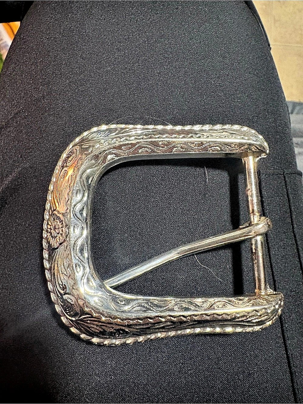 Turquoise Inlay Western Belt Buckle